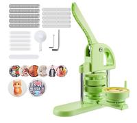 VEVOR Macchina per Spille, Macchina Punzonatrice con 100 pezzi Kit per Fustellatrice Manuale per Badge 75 mm, Impugnatura Ergonomica, per Spille Personalizzate Fai da te, Verde