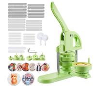 VEVOR Macchina per Spille, Macchina Punzonatrice con 200 pezzi Kit per Fustellatrice Manuale per Badge 32/58 mm, Impugnatura Ergonomica, per Spille Personalizzate Fai da te, Verde