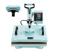 VEVOR Macchina per Trasferimento Termico 300 x 380 mm Macchina per Pressatura a Caldo 2 in 1 con Pressa per Cappelli, Oscillante a 360° Controllo Digitale, per Magliette/Cappelli/Berretti, Verde