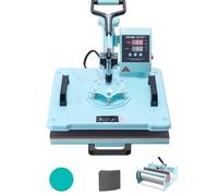 VEVOR Macchina per Trasferimento Termico 300 x 380 mm Macchina per Pressatura a Caldo con Pressa a Tamburo 0,85 kg Pressatura per Magliette Oscillante a 360° per Magliette/Tazze/Piatti, Verde