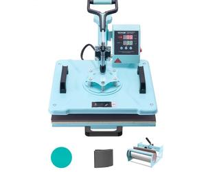 VEVOR Macchina per Trasferimento Termico 300 x 380 mm Macchina per Pressatura a Caldo con Pressa a Tamburo 0,85 kg Pressatura per Magliette Oscillante a 360° per Magliette/Tazze/Piatti, Verde