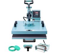 VEVOR Macchina per Trasferimento Termico 380 x 380 mm Macchina per Pressatura a Caldo con Pressa a Tamburo 0,85 kg Pressatura per Magliette Oscillante a 360° per Magliette/Tazze/Piatti, Verde