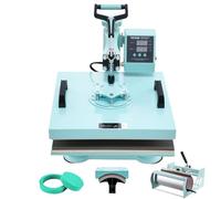 VEVOR Macchina per Trasferimento Termico 380 x 380 mm Macchina per Pressatura a Caldo con Pressa a Tamburo 0,85 kg Pressatura per Magliette Oscillante a 360° per Magliette/Tazze/Piatti, Verde