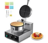 VEVOR Macchina Waffle Belga Commerciale Piastra per Waffle Rotonda Antiaderente