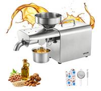 VEVOR Macchina Pressa Elettrica Spremitura dell'Olio, Estrattore Automatico Frantoio per Olio 750 W con Pressatura a Caldo 50 °C-300 °C, Estrazione Semi Arachidi Sesamo Mandorle, Acciaio Inox