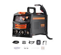 VEVOR Macchina Saldatrice MIG Corrente 130A, Saldatrice MIG Multiprocesso a Gas/MIG Senza Gas 2 in 1, Saldatrice Portatile Saldatrice Tecnologia Inverter IGBT, Macchina Saldatrice Schermo Digitale