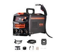 VEVOR Macchina Saldatrice MIG Corrente 130A, Saldatrice MIG Sinergica Filo Animato Senza Gas, Kit Saldatrice Portatile Saldatrice con Tecnologia Inverter IGBT, Macchina Saldatrice Schermo Digitale