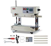 VEVOR Macchina Sigillatrice a Nastro Continuo per Sacchetti, Larghezza di Saldatura 6-12 mm, Sigillatrice per Sacchetti a Nastro Verticale con Stampa a Rullo, Temperatura e Velocità Regolabili