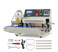 VEVOR Macchina Sigillatrice a Nastro Continuo per Sacchetti, Larghezza di Saldatura 6-12 mm, Sigillatrice per Sacchetti a Nastro Orizzontale con Stampa a Inchiostro, Temperatura e Velocità Regolabili