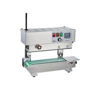 VEVOR Macchina Sigillatrice a Nastro Continuo per Sacchi, Larghezza Saldatura 6-12 mm con Controllo Digitale Temperatura, Sigillatrice per Sacchi in Acciaio Inossidabile per Plastica da 0,02-0,8 mm