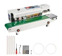 VEVOR Macchina Sigillatrice Orizzontale Nastro Continuo per Sacchetti, Larghezza Saldatura 6-12 mm Controllo Digitale Temperatura, Funzione Gonfiaggio, Sigillatrice Sacchetti di Plastica 0,02-0,8 mm