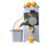 VEVOR Macchina Spremiagrumi Semiautomatico 100 W per Arancia, Spremiagrumi Elettrico Estrattore a Lenta Masticazione per Limoni Agrumi Melograni, Secchio Raccolta Bucce Coperchio in Policarbonato
