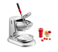 VEVOR Macchina Tritaghiaccio 100 kg all'ora, Produttore Elettrico di Granita con 4 Lame, Tritaghiaccio ad Alta Efficienza in Acciaio Inox con Ciotola e Coperchio 300 W 2000 Giri/min Argento