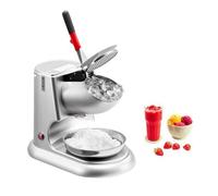 VEVOR Macchina Tritaghiaccio 100 kg all'ora, Produttore Elettrico di Granita con 4 Lame, Tritaghiaccio ad Alta Efficienza in Acciaio Inox con Ciotola e Coperchio 300 W 2000 Giri/min Argento