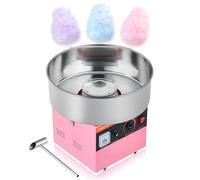 VEVOR Macchina Zucchero Filato Commerciale, Elettrodomestici per Zucchero Filato da Cucina 1000 W con Ciotola in Acciaio Inox da 38 cm Misurino per Zucchero, Feste Eventi Carnevale, Rosa