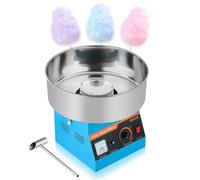 VEVOR Macchina Zucchero Filato Commerciale, Elettrodomestici per Zucchero Filato da Cucina Potenza Totale 1000 W con Ciotola in Acciaio Inox da 38 cm, Feste Eventi Carnevale, Blu