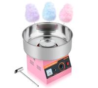 VEVOR Macchina Zucchero Filato Commerciale, Elettrodomestici per Zucchero Filato da Cucina Potenza Totale 1000 W con Ciotola in Acciaio Inox da 38 cm, Feste Eventi Carnevale, Rosa
