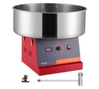 VEVOR Macchina Zucchero Filato Elettrica 1000 W Macchina Zucchero Filato Commerciale, con Ciotola in Acciaio Inossidabile, Paletta per Zucchero, Perfetta per Compleanno Bambini, Feste Famiglia, Rossa