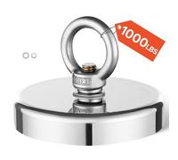 VEVOR Magnete da Pesca, Forza di trazione 454 kg Magnete da Pesca al Neodimio Super Forte, Magnete in Terre Rare con Manico Diametro 69 mm per Recupero Fluviale, Pesca con Magnete, Sospensione Pesante