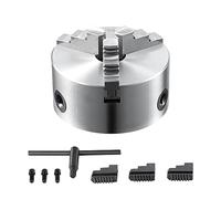 VEVOR Mandrino a 3 Ganasce per Tornio Mandrino Autocentrante Materiale in HT300 Diametro 100 ± 5 mm, Mandrino per Tornio a 3 Griffe Gamma di Serraggio 2-30 mm, Mandrino Autocentrante per Tornio 100mm