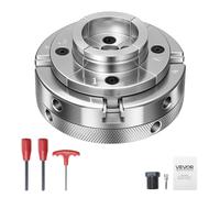 VEVOR Mandrino per Tornio di Legno 100 mm, Mandrino Autocentrante a 4 Griffe per Lavorazione Tornitura di Legno con Adattatore da 1 pollici x 8 TPI, Acciaio con Finitura Nichelata, Serraggio Interno