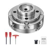 VEVOR Mandrino per Tornio di Legno 100 mm, Mandrino Autocentrante a 4 Griffe per Lavorazione Tornitura di Legno con Adattatore da 1 pollici x 8 TPI, Acciaio con Finitura Nichelata, Serraggio Interno