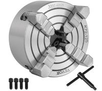 VEVOR Mandrino per Tornio Indipendente Mandibola Reversibile Accessori K72-125 5 pollici 125 mm per Tornio in Metallo per Macchina per Tornio Mandrino per Tornio a 4 Griffe