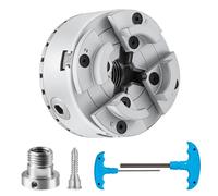 VEVOR Mandrino per Tornio per Legno φ70mm Mandrino per Tornio a 4 Griffe KP2-3/4 Mandrino per Tornitura di Legno, Utensile Autocentrante con Chiave a T per Rettifica Fresatura, Grey