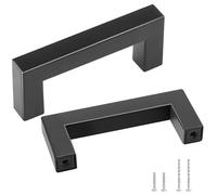 VEVOR Maniglia per Mobili da Cucina 10 Pezzi Maniglie per Armadietti Cassetti in Acciaio Inossidabile Distanza Fori Centrali 76mm, Maniglie Quadrate Moderne per Cassetti da Cucina Bagno, Nero Opaco