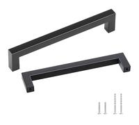 VEVOR Maniglia per Mobili da Cucina 30 Pezzi Maniglie per Cassetti in Acciaio Inossidabile Distanza Fori Centrali 160 mm, Maniglie Quadrate Moderne per Cassetti da Cucina Bagno Camera da Letto Nero
