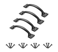 VEVOR Maniglia per Porta da Fienile, Maniglia per Cancello di Recinzione Rustica da 152 mm 4 Pezzi, Rivestimento Antiruggine, Maniglie in Acciaio al Carbonio, per Porte Scorrevoli in Metallo