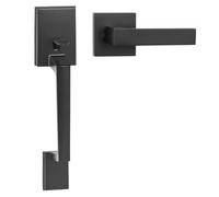 VEVOR Maniglia per Porta d'Ingresso, Set Maniglia Quadrata Nera Opaca con Maniglia a Leva Senza Serratura, Maniglia per Porta d'Ingresso Reversibile per Ingresso Porta d'Ingresso
