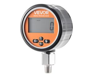 VEVOR Manometro Idraulico Digitale, Sensore di Pressione Idraulica 0-700 Bar, Tester Manometro con Ingresso Base NPT per Macchinari Edili Escavatrici, Alloggiamento in Acciaio Inossidabile