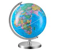 VEVOR Mappamondo Girevole con Base, 203,2 mm, Globo Geografico Educativo con Fuso Orario Preciso, Materiale ABS, Globo Girevole a 360° per Bambini, Apprendimento Geografia, Mappamondo Educativo (Lingu