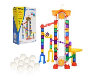 VEVOR Marble Run Set, 153 Pezzi con Ascensore Motorizzato, con 15 Biglie di Plastica, Labirinto di Biglie, Gioco Costruzione di Blocchi di Cervello, Pista Apprendimento Educativo STEM per Bambini