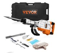 VEVOR Martello Demolitore per Calcestruzzo 3500W 2 Punte a Scalpello per 1900BPM, Kit Elettrico 220V per Lavorazione su Cemento Mattoni Piastrelle 60J
