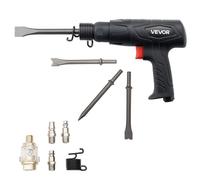 VEVOR Martello Pneumatico 2500-2700 Colpi/min., Martello Scalpellatore Pneumatico Compatto, Corsa 7 cm, 4 Scalpelli da 17 cm, per Tagliare Metallo, Demolire Muri in Cemento, Scalpellare Pavimenti