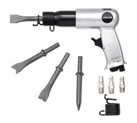 VEVOR Martello Pneumatico 3500 bpm, Scalpello Pneumatico Compatto, Lunghezza della Corsa 7 cm, con 4 Scalpelli da 12 cm, per Tagliare Metallo, Demolire Muri di Cemento, Scalpellare Pavimenti