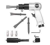 VEVOR Martello Pneumatico 4500 bpm, Scalpello Pneumatico Compatto, Corsa 4 cm, con 4 Scalpelli da 12 cm, Scrostatore ad Aghi per Tagliare Metallo, Demolire Muri di Cemento, Scalpellare Pavimenti