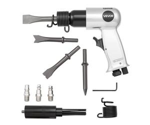 VEVOR Martello Pneumatico 4500 bpm, Scalpello Pneumatico Compatto, Corsa 4 cm, con 4 Scalpelli da 12 cm, Scrostatore ad Aghi per Tagliare Metallo, Demolire Muri di Cemento, Scalpellare Pavimenti