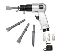 VEVOR Martello Pneumatico 4500 bpm, Scalpello Pneumatico Compatto, Lunghezza della Corsa 4 cm, con 4 Scalpelli da 12 cm, per Tagliare Metallo, Demolire Muri di Cemento, Scalpellare Pavimenti