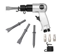 VEVOR Martello Pneumatico 4500 bpm, Scalpello Pneumatico Compatto, Lunghezza della Corsa 4 cm, con 4 Scalpelli da 12 cm, per Tagliare Metallo, Demolire Muri di Cemento, Scalpellare Pavimenti