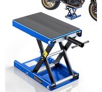 VEVOR Martinetto a Forbice, Piattaforma di Sollevamento Compatta Carico Max 499 kg, Escursione di Sollevamento 9,5-34 cm per Manutenzione Moto da Officina Garage, Sollevatore in Acciaio, Colore Blu