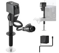 VEVOR Martinetto Elettrico per Rimorchio, capacità di 2268 kg, Cric Elettrico con Timone, Copertura Protettiva Impermeabile e Luce LED per Roulotte, Camper, Sollevamento da 230 a 686 mm