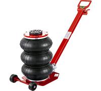 VEVOR Martinetto Pneumatico Capacità 3 Tonnellate Sollevamento per Riparazione Auto 140-450 mm, Cric Pneumatico 0,8-1,0 MPa con 3 Cuscini d'Aria Impugnatura Regolabile Rosso per da Officina Garage