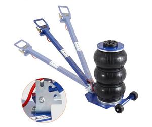 VEVOR Martinetto Pneumatico Sollevamento per Riparazione Auto 140-450 mm Capacità 3 Tonnellate, Martinetto Pneumatico 0,8-1,0 MPa con 3 Cuscini d'Aria Impugnatura Regolabile Blu per da Officina Garage