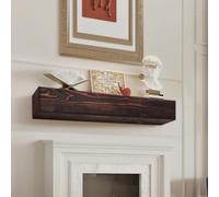 VEVOR Mensola caminetto galleggiante a parete, 48 x 8 x 5 pollici, Mensola per caminetto galleggiante in legno naturale, Capacità carico 50 libbre, Mensola decorazione murale sopra camino, marrone