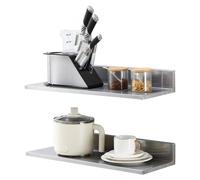 VEVOR Mensola da Parete a Forma di L 2 Pezzi Acciaio Inox 610 x 218 x 85mm Scaffale Murale per Cucina Capacità Carico Max. 20kg, Mensola da Parete Portaoggetti Portaspezie in Acciaio Inox per Cucina