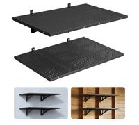 VEVOR Mensola da Parete Portaoggetti per Garage Pannelli Forati 2 pezzi 919,4x61,5 cm, Pannelli Forati da Parete Scaffale Portaoggetti Carico Singolo 127 kg, Officina Lavanderia Garage Cucina, Nero
