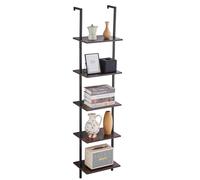 VEVOR Scaffale a Scala, Scaffale da 5 Ripiani 400 x 300 mm, Mensole Galleggianti da Parete Aperto con Struttura in Metallo, Supporto Portaoggetti per Cucina, Bagno, Soggiorno, Studio, Colore Nero